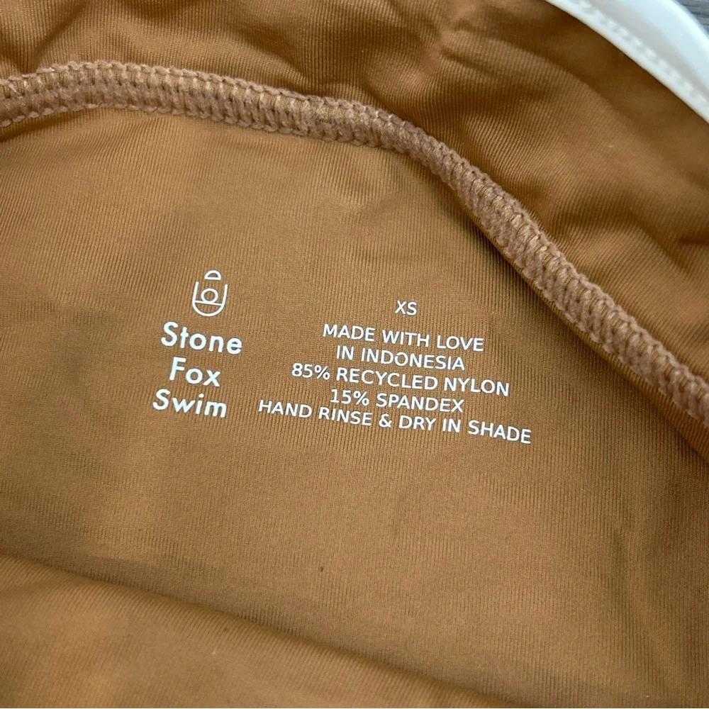 NWT stone fox swim juniper bottom brown tan bikini‎ size high waisted xs